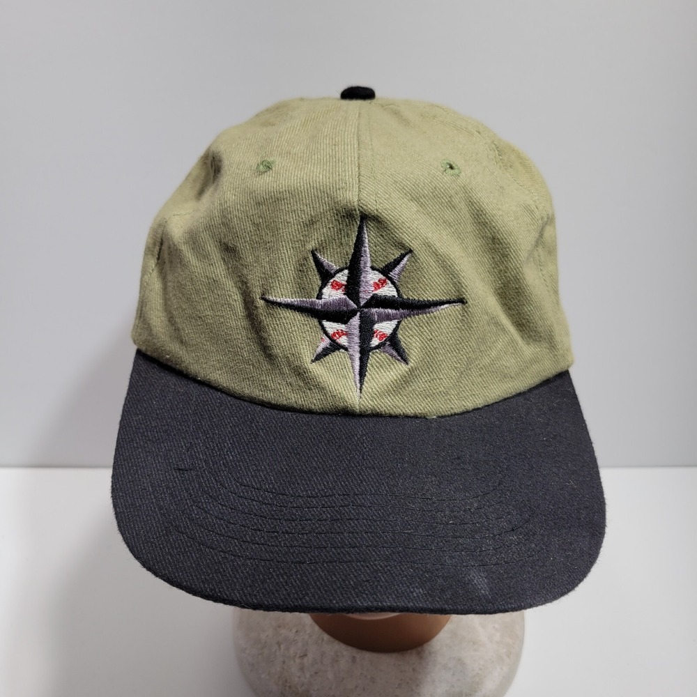 Mariners BD & A Baseball Cap Hat Mens One Size Green Black Cotton Strapback